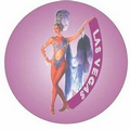 Vegas Showgirl in Purple Photo Hand Mirror (2.5" Diameter)